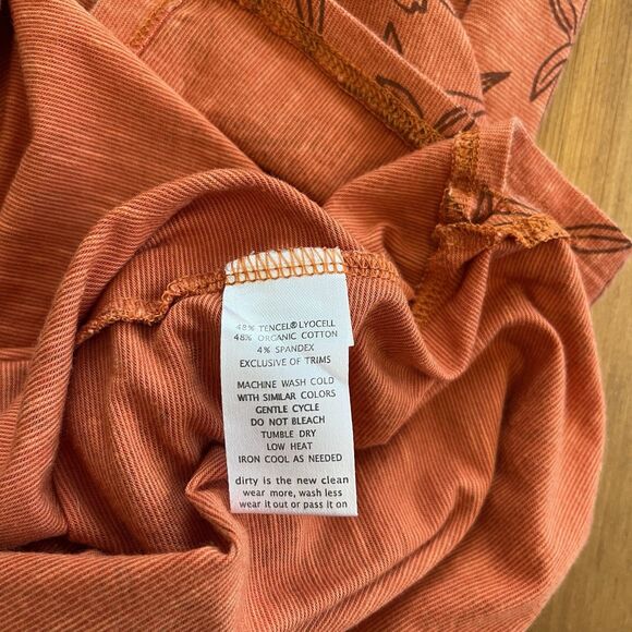 Toad & Co Midi Dress Size XS Samba Paseo Tencel Organic Cotton Burnt Orange Palm - Picture 12 of 16